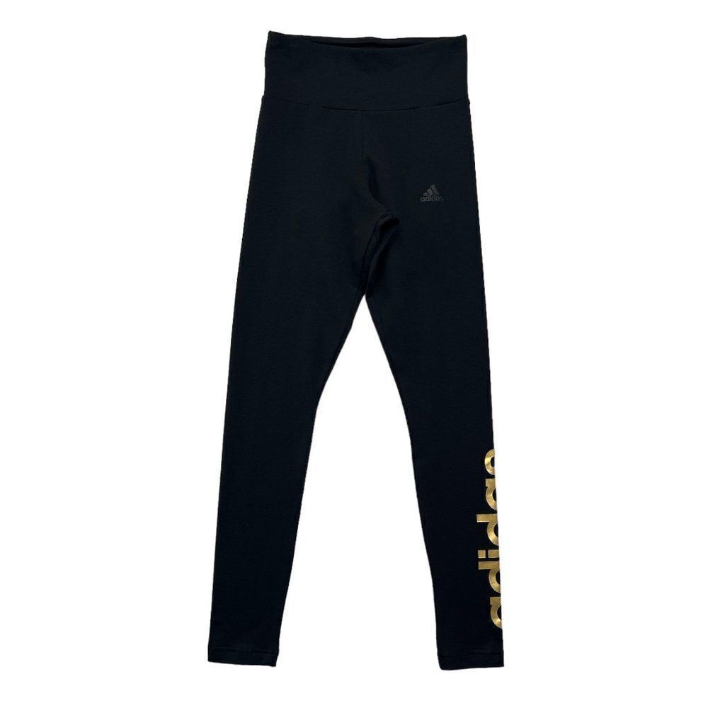 Adidas Leggings Womens Size XS Black Essentials High Waisted Logo Running Tights